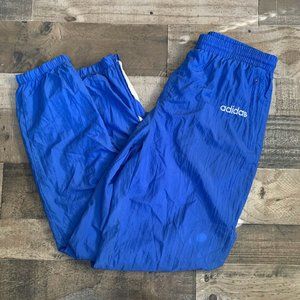 Vintage ADIDAS Track Pants Large Blue Windbreaker